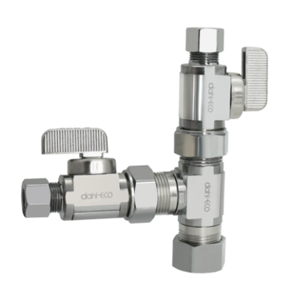 Dual Shut-Off Valve 5/8 OD Comp X 3/8 OD Comp X