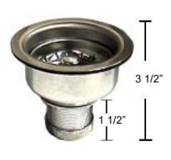 3-1/2 SINK STRAINER W/ DEEP CUP     0515006